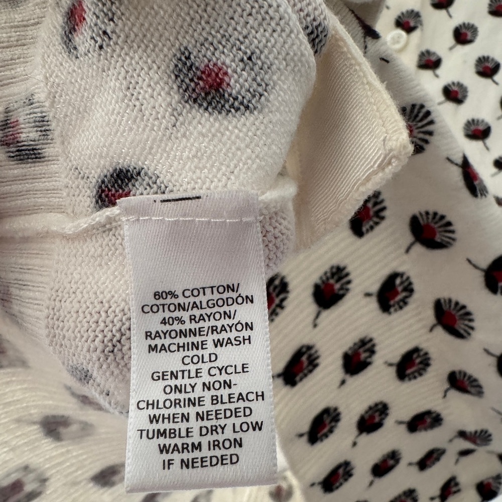 Ann‎ Taylor Loft Women's Button Up Sweater Cardigan Fan Design - Picture 5 of 6